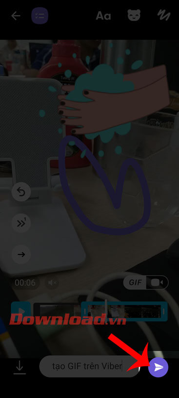 Ấn vào biểu tượng nút Gửi