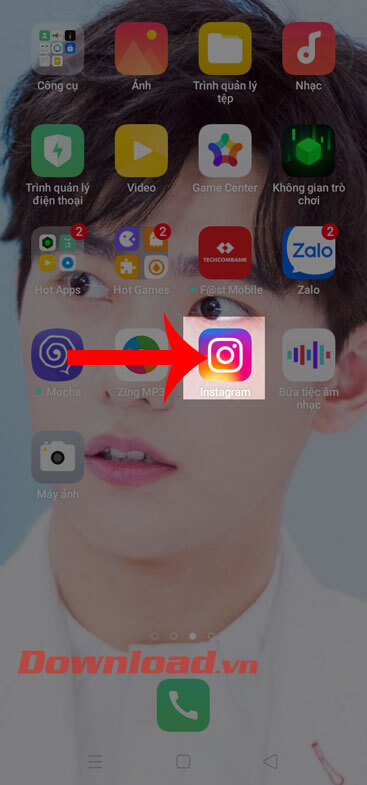 Mở ứng dụng Instgram 