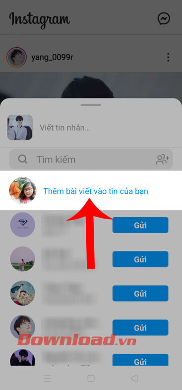 Ấn vào mục Thêm bài viết vào bản tin của bạn
