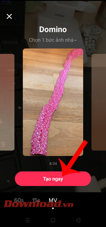 Chạm vào nút Tạo ngay