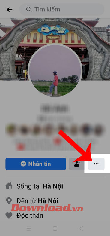 Ấn vào dấu ba chấm