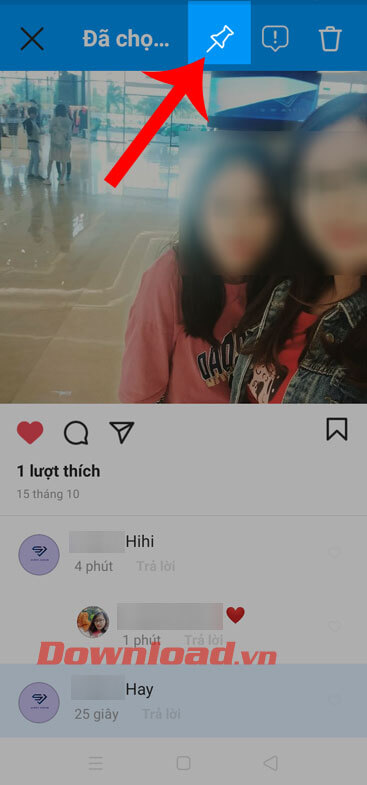 Ấn vào biểu tượng ghim