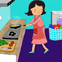 Tả mẹ đang nấu cơm