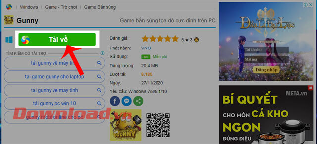 Ấn nút Tải về