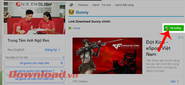 Click chuột vào nút Tải xuống