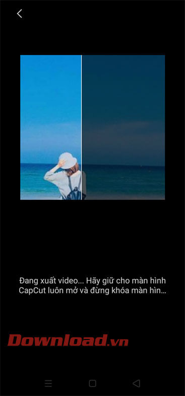 Đợi video lưu lại vào điện thoại 