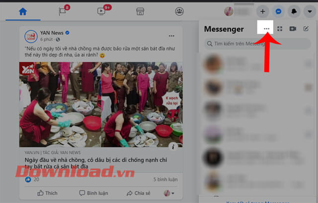 Ấn vào biểu tượng dấu ba chấm