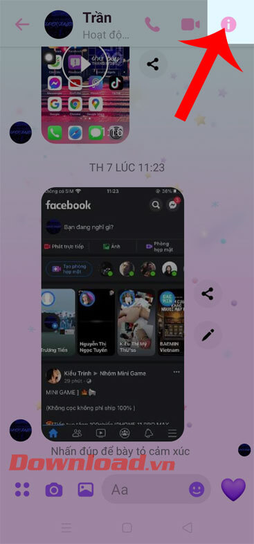 Chạm vào biểu tượng dấu chấm "!"