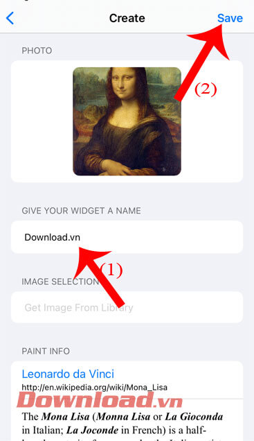 Đặt tên cho tiện ích và ấn nút Save