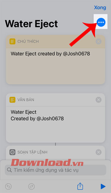 Chạm vào biểu tượng dấu ba chấm