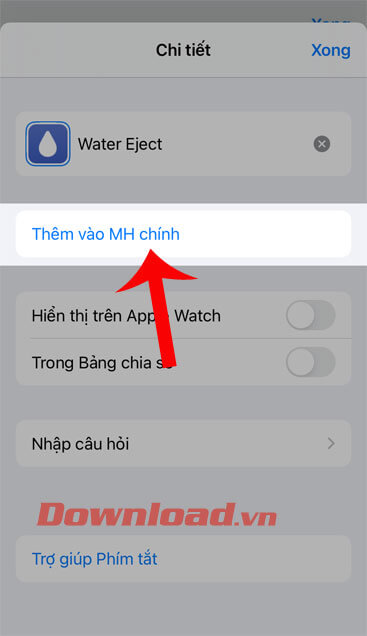 Ấn vào mục Thêm vào MH chính