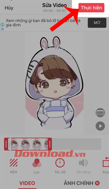 Nhấn vào nút Thự hiện