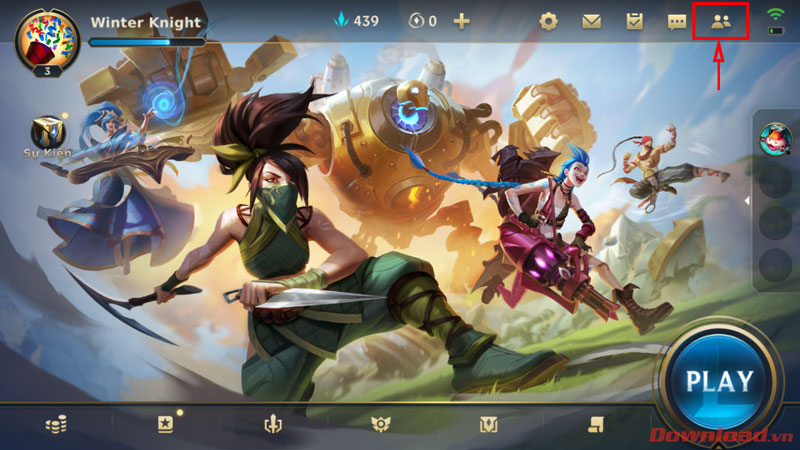 nút quản lý Bạn bè