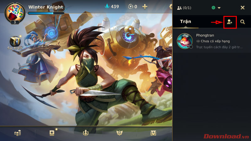 nhấn chọn nút Thêm bạn