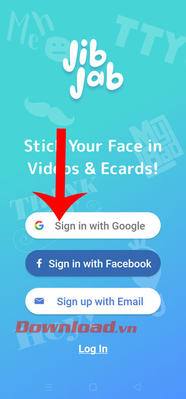 Đăng nhập tài khoản vào ứng dụng