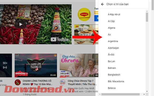 Chọn tên quốc gia