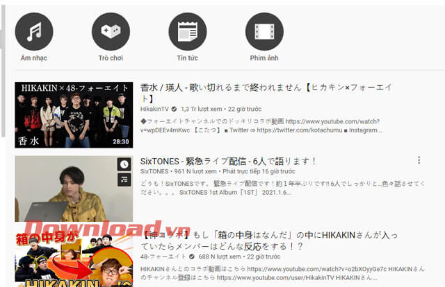 Top tredding của quốc gia khác