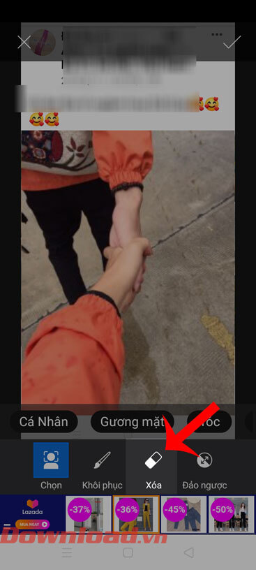 Ấn vào mục Xóa