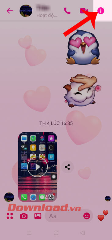 Nhấn vào biểu tượng dấu chấm than