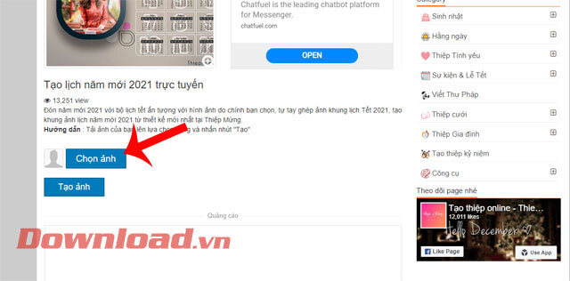 Ấn nút Tạo ảnh 