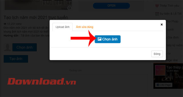 Nhấn nút Chọn ảnh
