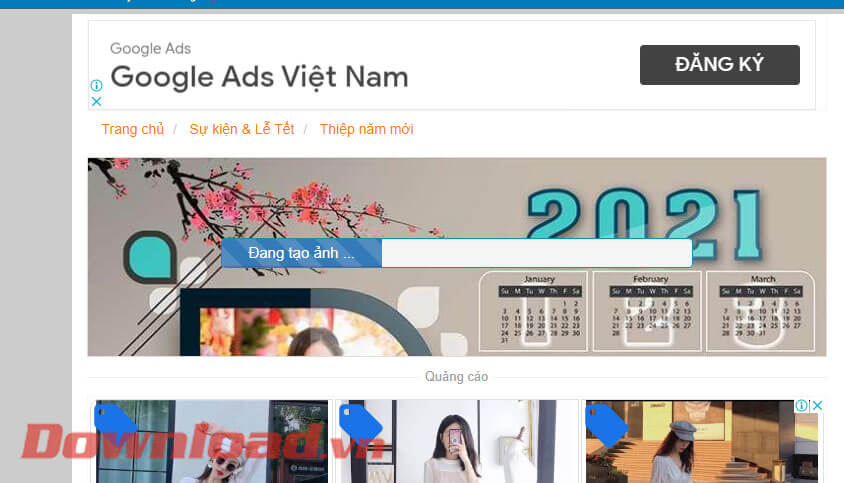 Đợi một lát để bộ lịch được tạo