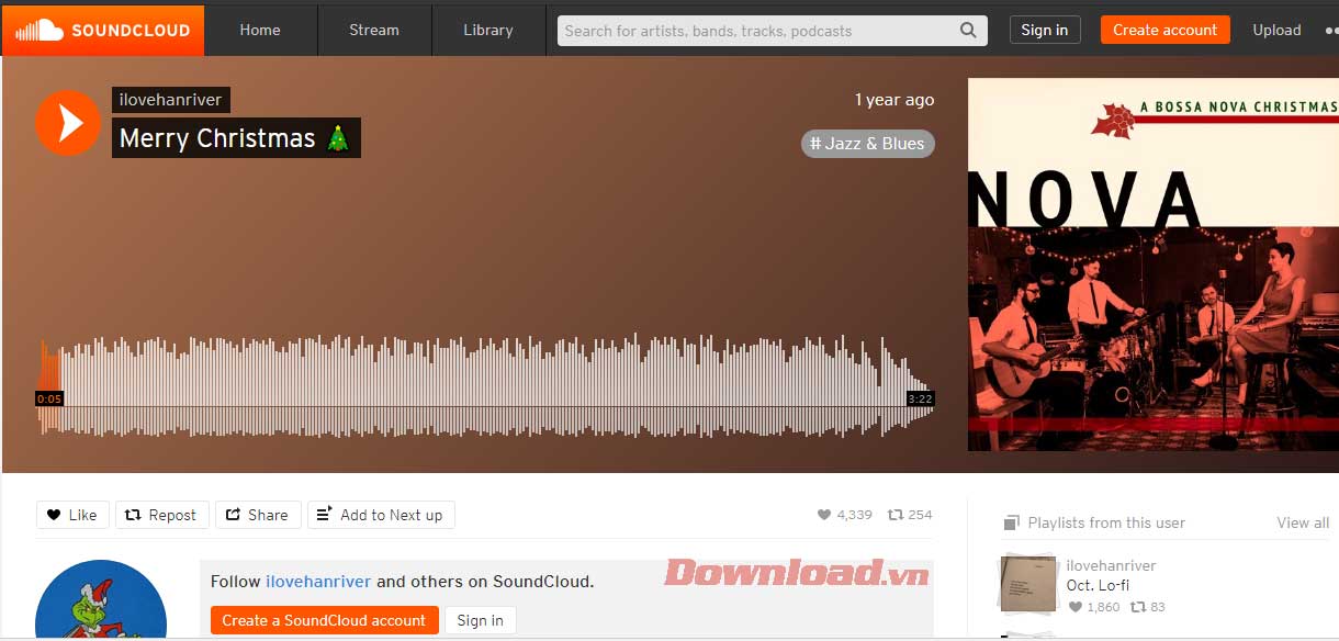 Sao chép URL bài hát trên SoundCloud