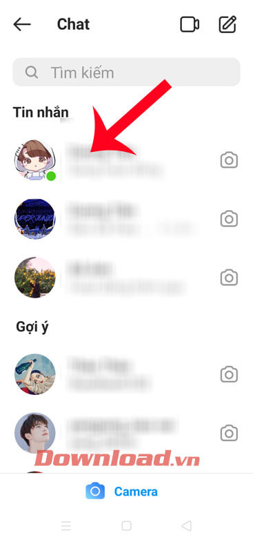 Nhấn vào cuộc trò chuyện