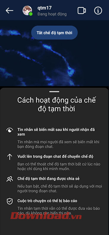 Đặc điểm của chế độ tạm thời trên Instagram