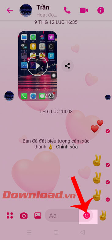 Nhấn vào biểu tượng khuôn mặt