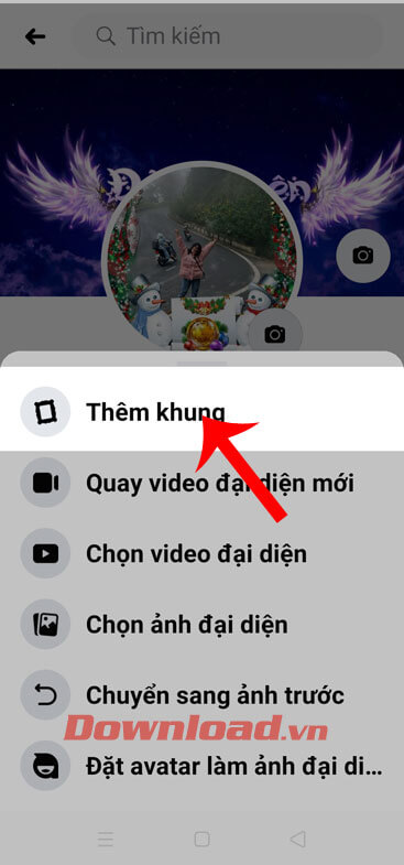 Ấn vào mục Thêm khung