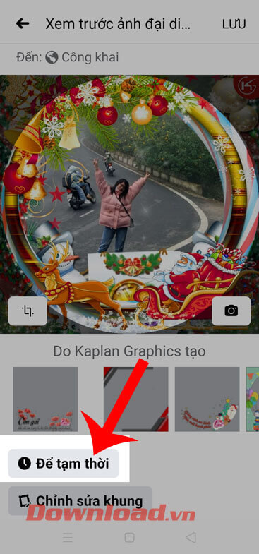 Chạm vào nút Để tạm thời