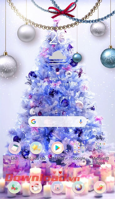 Màn hình chính với chủ đề mới