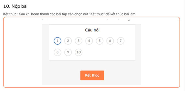 Kết thúc bài làm