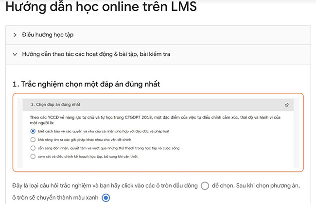 Câu hỏi trắc nghiệm chọn đáp án đúng nhất
