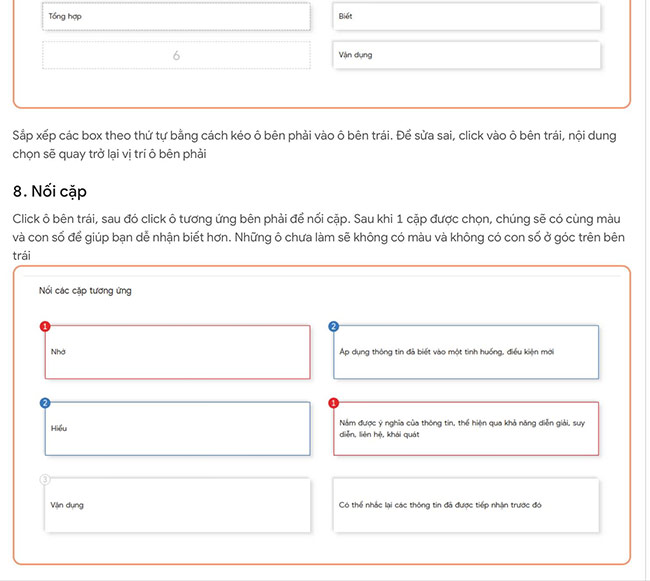 Bài tập nối cặp