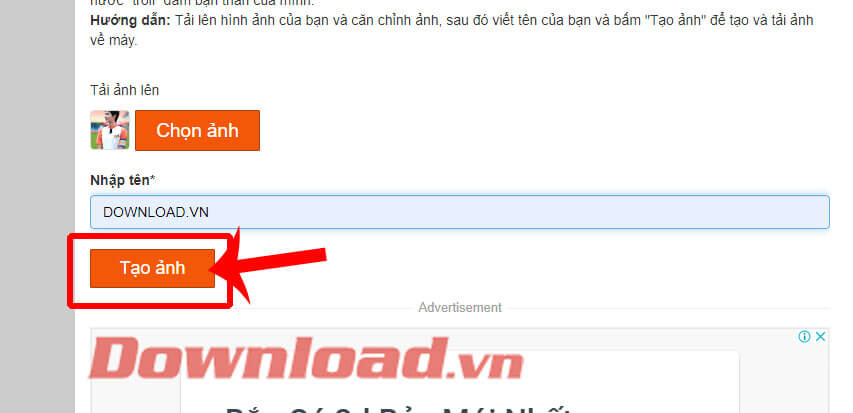 Ấn nút Tạo ảnh 