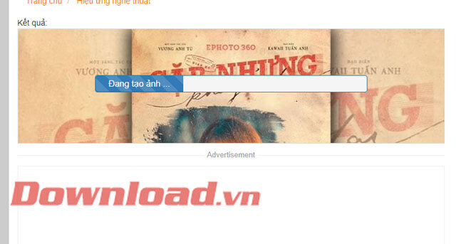 Đợi hệ thống tạo ảnh 