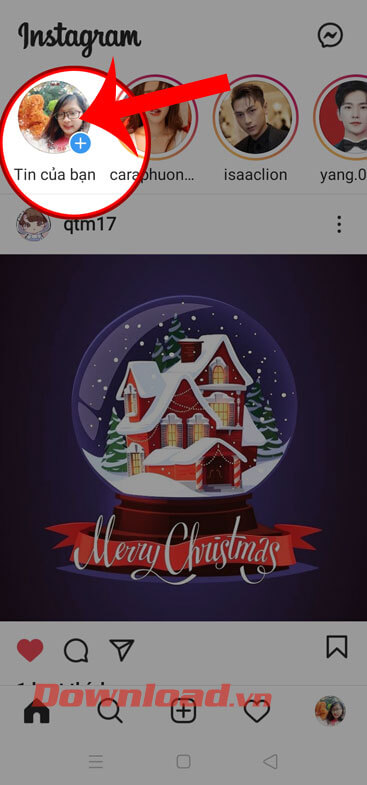 Nhấn vào mục Tin của bạn