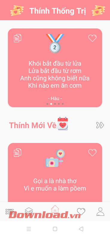 Trang chủ của ứng dụng 