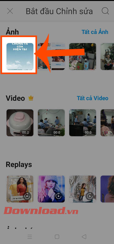 Nhấn vào hình ảnh đã tải về