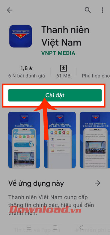 Nhấn nút Cài đặt