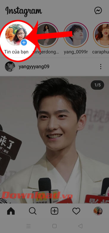 Nhấn vào mục Tin của bạn