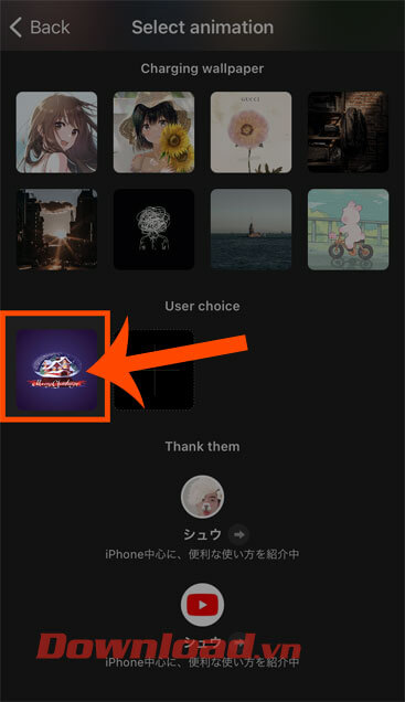 Nhấn vào hình ảnh vừa chọn