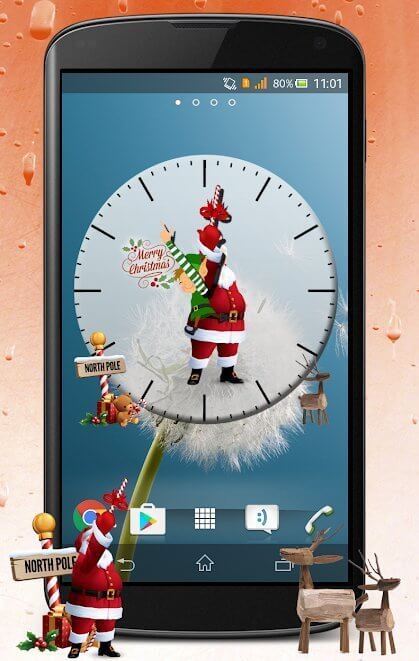 Widget đồng hồ Christmas Santa
