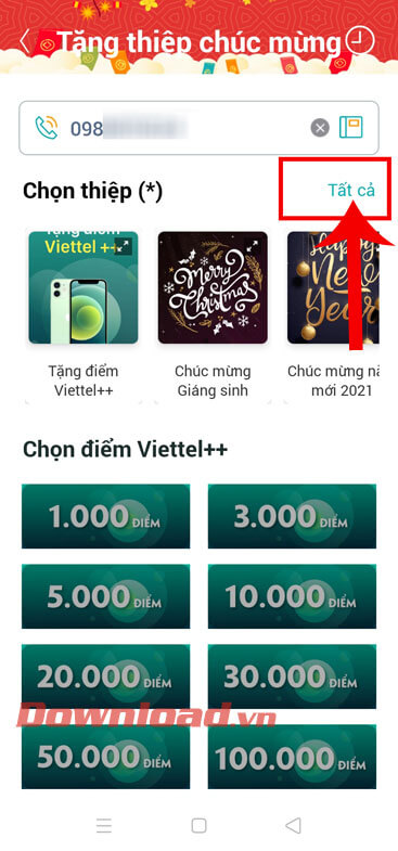 Ấn nút Tất cả