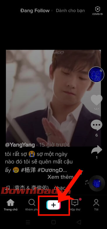 Nhấn vào biểu tượng dấu "+"