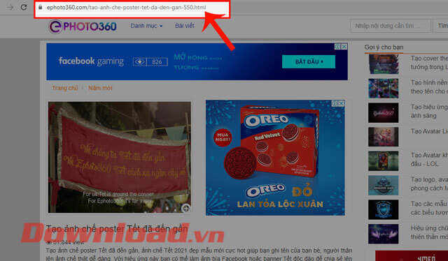 Truy cập vào đường link