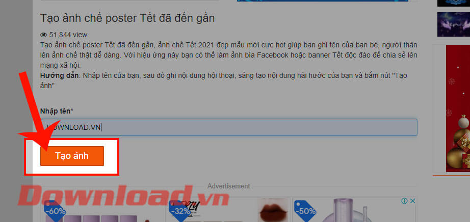 Ấn nút Tạo ảnh