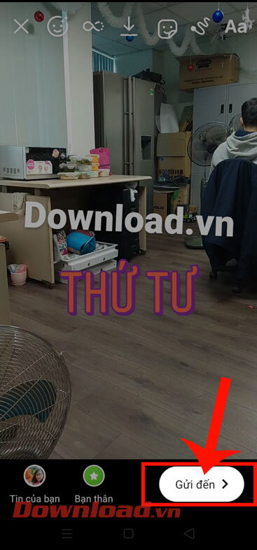 Chạm vào nút Gửi đến